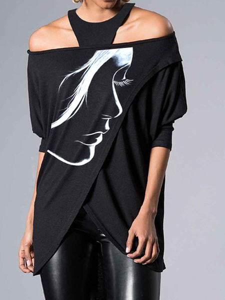 Women Autumn Urban Figure Polyester Daily Loose Regular H-Line Regular Size T-shirt, Black, Tees
Women Autumn Urban Figure Polyester Daily Loose Regular H-Line Regular Size T-shirt, Black, Tees
