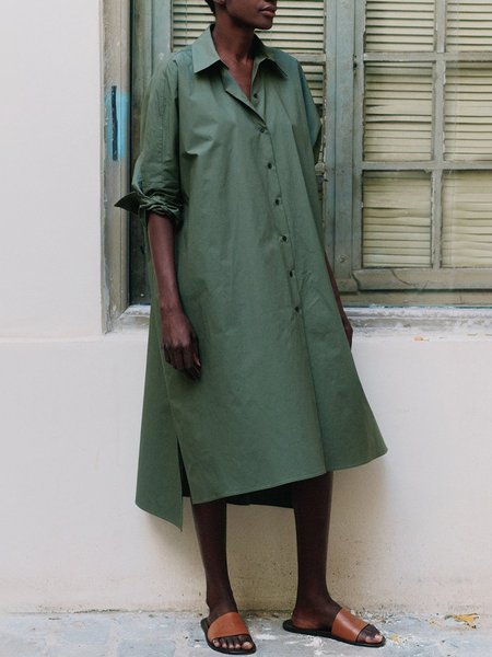 Women Plain Simple Autumn Polyester Loose Midi H-Line Shirt Collar Regular Size Dresses, Green, Midi Dresses
Women Plain Simple Autumn Polyester Loose Midi H-Line Shirt Collar Regular Size Dresses, Green, Midi Dresses
