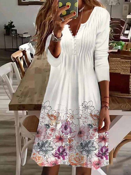 Casual Floral Autumn Polyester Natural Midi Long sleeve Regular Medium Elasticity Dresses for Women, White, Dresses
Casual Floral Autumn Polyester Natural Midi Long sleeve Regular Medium Elasticity Dresses for Women, White, Dresses