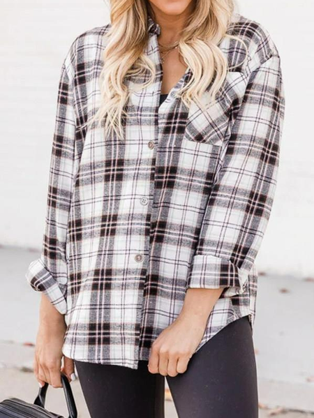 Women Casual Plaid Autumn Polyester No Elasticity Long sleeve H-Line Shirt Collar Regular Size Blouse, Multicolor, Blouses & Shirts
Women Casual Plaid Autumn Polyester No Elasticity Long sleeve H-Line Shirt Collar Regular Size Blouse, Multicolor, Blouses & Shirts