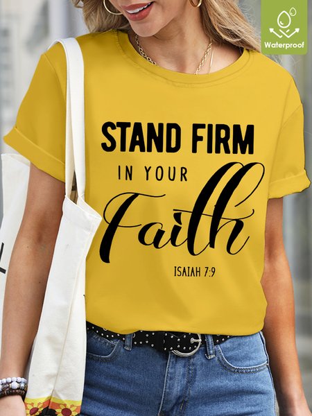 Stand Firm In Your Faith Waterproof Oilproof And Stainproof Fabric Women's T-Shirt, Yellow, T-shirts
Stand Firm In Your Faith Waterproof Oilproof And Stainproof Fabric Women's T-Shirt, Yellow, T-shirts