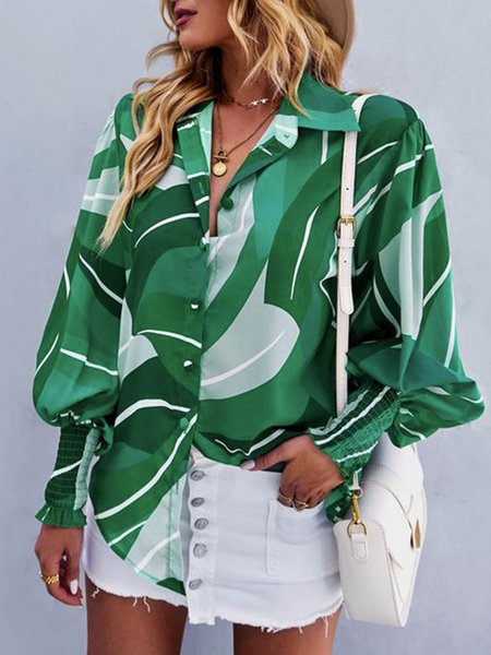 Women Simple Autumn Colorblock Polyester Natural No Elasticity Daily Shirt Collar Regular Size Blouse, Green, Blouses and Shirts
Women Simple Autumn Colorblock Polyester Natural No Elasticity Daily Shirt Collar Regular Size Blouse, Green, Blouses and Shirts