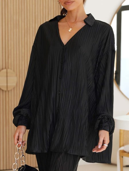 Casual Plain Autumn Polyester Daily Loose Regular Shirt Collar Regular Size Blouse for Women, Black, Shirts & Blouses
Casual Plain Autumn Polyester Daily Loose Regular Shirt Collar Regular Size Blouse for Women, Black, Shirts & Blouses