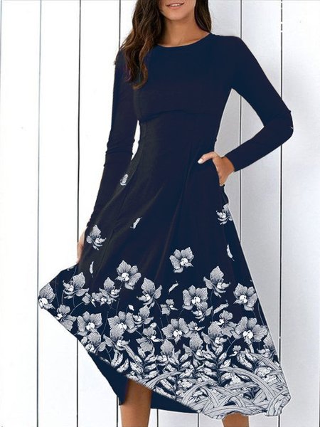 Casual Floral Autumn Zipper Long sleeve Crew Neck X-Line Regular Regular Size Dresses for Women, Royal blue, Dresses
Casual Floral Autumn Zipper Long sleeve Crew Neck X-Line Regular Regular Size Dresses for Women, Royal blue, Dresses