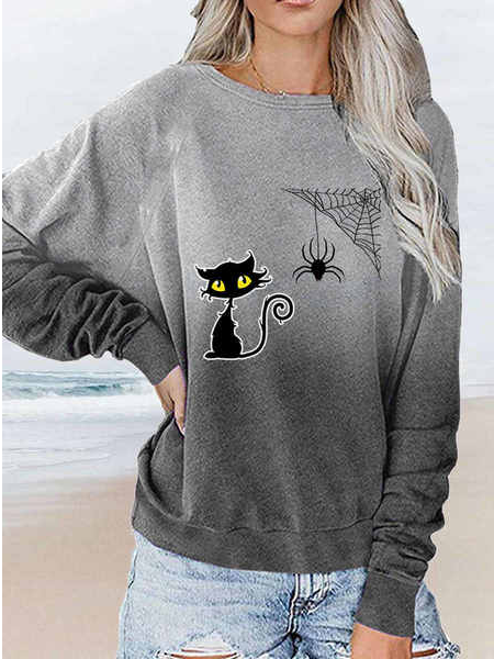 Women Casual Autumn Cat Polyester Holiday Loose Regular H-Line Regular Size Sweatshirts, Gray, Sweatshirts & Hoodies
Women Casual Autumn Cat Polyester Holiday Loose Regular H-Line Regular Size Sweatshirts, Gray, Sweatshirts & Hoodies