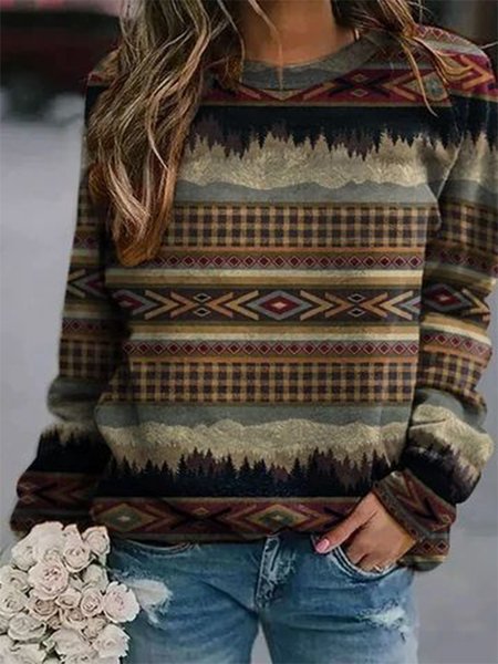 Ethnic Casual Sweatshirt, Multicolor, Sweatshirts & Hoodies