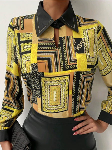 Geometric Autumn Urban No Elasticity Daily Long sleeve Regular Regular Regular Size Blouse for Women, Yellow, Blouses and Shirts
Geometric Autumn Urban No Elasticity Daily Long sleeve Regular Regular Regular Size Blouse for Women, Yellow, Blouses and Shirts