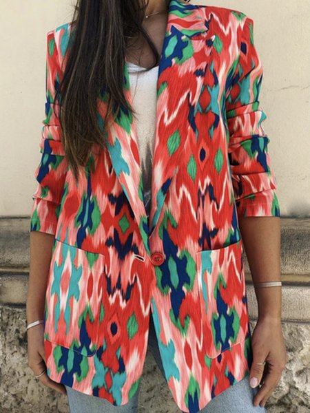 Women Geometric Autumn Vacation Cross Neck Natural Lightweight Micro-Elasticity Loose H-Line Blazer, Multicolor, Blazers
Women Geometric Autumn Vacation Cross Neck Natural Lightweight Micro-Elasticity Loose H-Line Blazer, Multicolor, Blazers