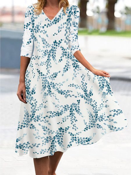 Women Casual Floral Autumn V neck Natural Daily Regular Fit A-Line Regular Dresses, White, Midi Dresses
Women Casual Floral Autumn V neck Natural Daily Regular Fit A-Line Regular Dresses, White, Midi Dresses