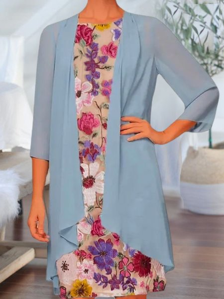 Floral Autumn Elegant Natural Regular Fit Three Quarter Crew Neck Coat With Skirt Regular Size Two Piece Sets for Women, Multicolor, Dresses
Floral Autumn Elegant Natural Regular Fit Three Quarter Crew Neck Coat With Skirt Regular Size Two Piece Sets for Women, Multicolor, Dresses