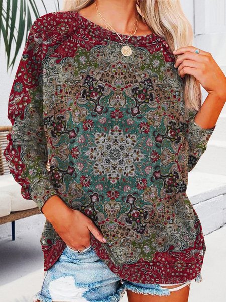 Folk Datura casual style sweater, Multicolor, Sweatshirts & Hoodies
