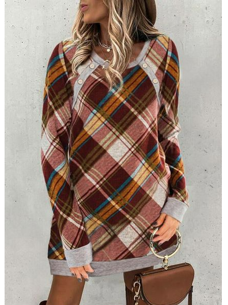 Casual Plaid Autumn Micro-Elasticity Daily Loose Long sleeve H-Line Regular Dresses for Women, Multicolor, Dresses
Casual Plaid Autumn Micro-Elasticity Daily Loose Long sleeve H-Line Regular Dresses for Women, Multicolor, Dresses