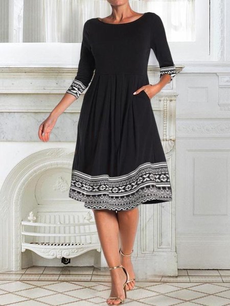 Women Ethnic Winter Simple High Elasticity Party Midi Long sleeve Crew Neck Regular Dresses, Black, Dresses
Women Ethnic Winter Simple High Elasticity Party Midi Long sleeve Crew Neck Regular Dresses, Black, Dresses