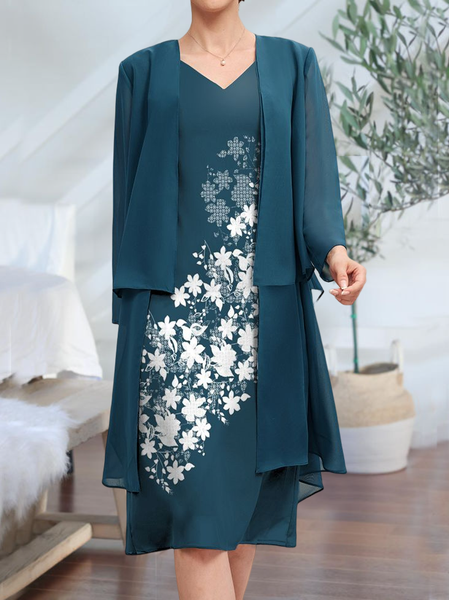 Casual Floral Autumn Polyester V neck Natural No Elasticity Long sleeve H-Line Two Piece Sets for Women, Darkgreen, Dresses
Casual Floral Autumn Polyester V neck Natural No Elasticity Long sleeve H-Line Two Piece Sets for Women, Darkgreen, Dresses
