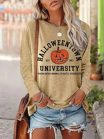 Casual Text Letters Autumn Daily Regular Fit Crew Neck Regular H-Line Regular T-shirt for Women, Khaki, T-Shirts
Casual Text Letters Autumn Daily Regular Fit Crew Neck Regular H-Line Regular T-shirt for Women, Khaki, T-Shirts