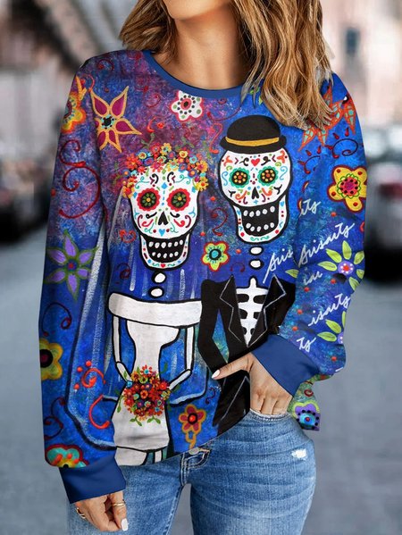 Casual Autumn Skull Cotton Micro-Elasticity Long sleeve Regular H-Line Regular Sweatshirts for Women, Blue, Sweatshirts & Hoodies
Casual Autumn Skull Cotton Micro-Elasticity Long sleeve Regular H-Line Regular Sweatshirts for Women, Blue, Sweatshirts & Hoodies