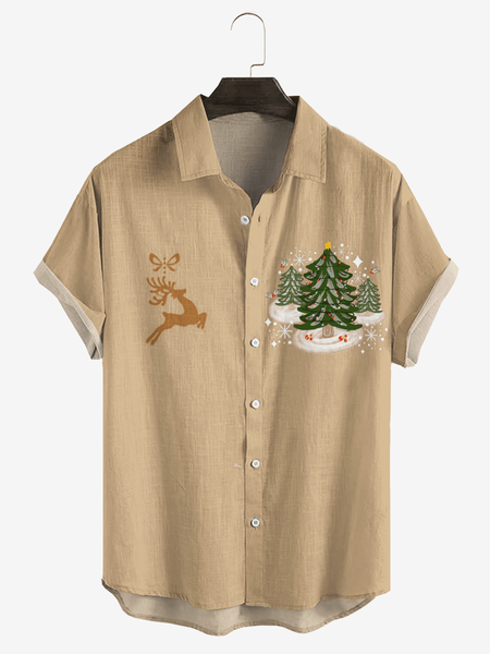 Printed cotton and linen style Christmas comfortable linen shirts with short sleeves, As picture, Short Sleeve Shirts
Printed cotton and linen style Christmas comfortable linen shirts with short sleeves, As picture, Short Sleeve Shirts