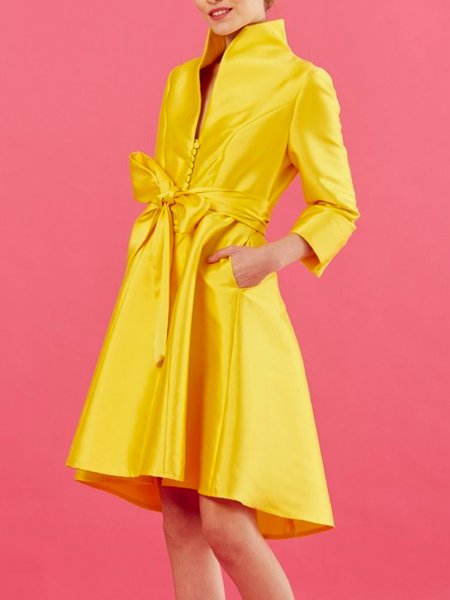 Plain Autumn Elegant No Elasticity Regular Fit Buttons Skirt Three Quarter Regular Size Dresses for Women, Yellow, Mini Dresses
Plain Autumn Elegant No Elasticity Regular Fit Buttons Skirt Three Quarter Regular Size Dresses for Women, Yellow, Mini Dresses