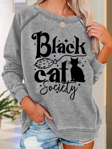 Funny Women Black Cat Society Witch Halloween Loose Crew Neck Sweatshirts, Gray, Hoodies&Sweatshirts
Funny Women Black Cat Society Witch Halloween Loose Crew Neck Sweatshirts, Gray, Hoodies&Sweatshirts