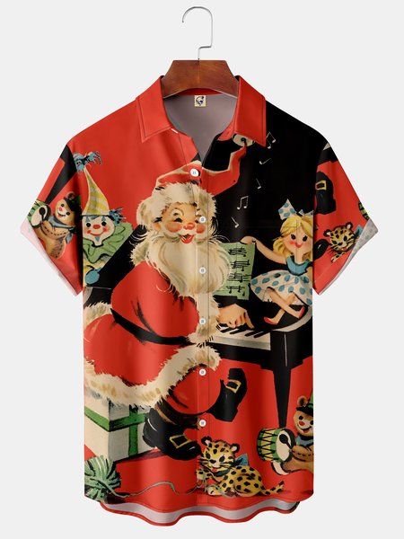 Men's Christmas Collection Printed Casual Short Sleeve Hawaiian Shirt with Chest Pocket, Red, Short Sleeve Shirts
Men's Christmas Collection Printed Casual Short Sleeve Hawaiian Shirt with Chest Pocket, Red, Short Sleeve Shirts