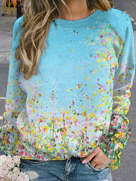Women Small Crushed Flowers Pattern Casual Loose Raglan Sleeve Sweatshirt, As picture, Hoodies&Sweatshirts
Women Small Crushed Flowers Pattern Casual Loose Raglan Sleeve Sweatshirt, As picture, Hoodies&Sweatshirts