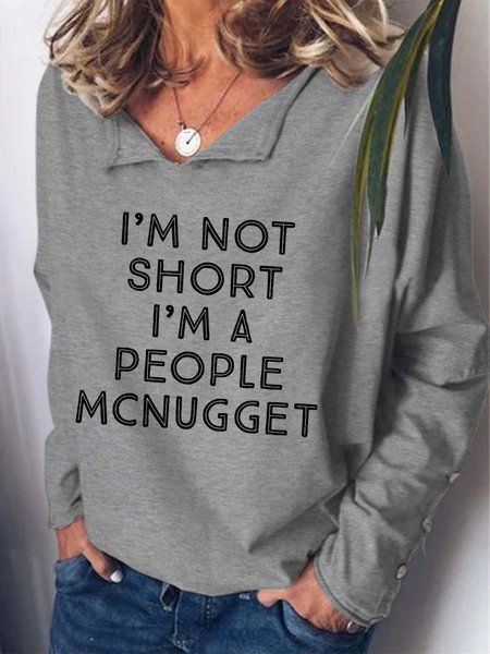 Women Not Short Girl Mcnugget Regular Fit Text Letters Shawl Collar Sweatshirt, Gray, Hoodies&Sweatshirts
Women Not Short Girl Mcnugget Regular Fit Text Letters Shawl Collar Sweatshirt, Gray, Hoodies&Sweatshirts