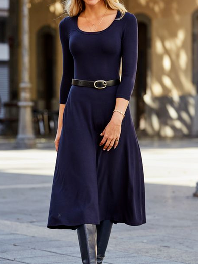 Casual Plain Autumn Polyester Loose Long Crew Neck A-Line Regular Dresses for Women, Blue, Dresses
Casual Plain Autumn Polyester Loose Long Crew Neck A-Line Regular Dresses for Women, Blue, Dresses
