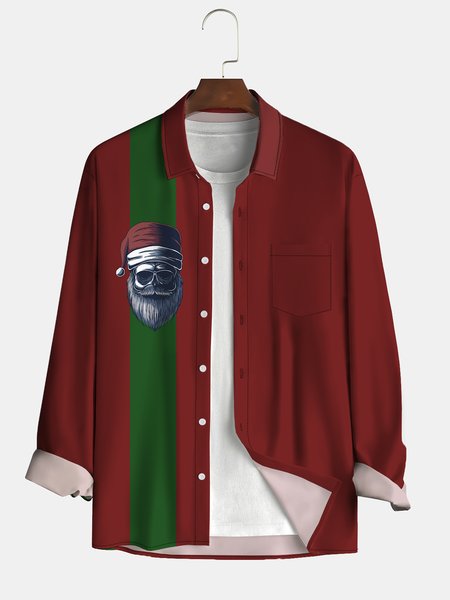 Men's Santa Print Anti-Wrinkle Moisture Wicking Fabric Fashion Hawaiian Lapel Long Sleeve Shirt, Red, Long Sleeve Shirts
Men's Santa Print Anti-Wrinkle Moisture Wicking Fabric Fashion Hawaiian Lapel Long Sleeve Shirt, Red, Long Sleeve Shirts