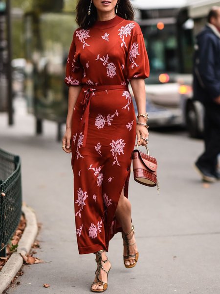 Women Floral Autumn Elegant Polyester Natural No Elasticity Daily Midi Regular Size Dresses, Brick red, Midi Dresses
Women Floral Autumn Elegant Polyester Natural No Elasticity Daily Midi Regular Size Dresses, Brick red, Midi Dresses