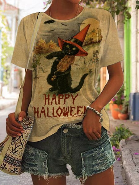 Casual Summer Halloween Polyester Daily Halloween Short sleeve Medium Elasticity Regular Size T-shirt for Women, Multicolor, T-Shirts
Casual Summer Halloween Polyester Daily Halloween Short sleeve Medium Elasticity Regular Size T-shirt for Women, Multicolor, T-Shirts