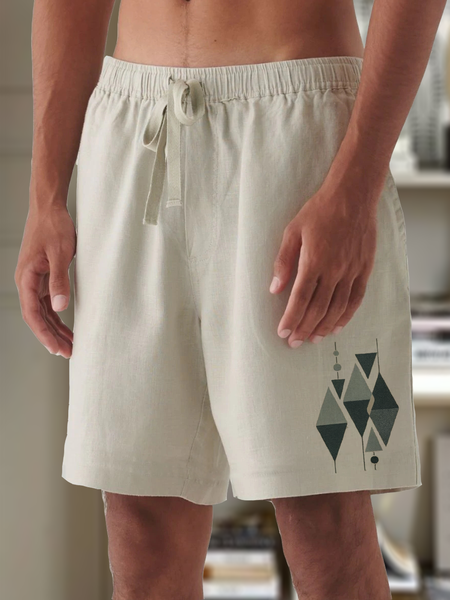 Geometric stripe cotton and linen style casual men shorts, As picture, Men's shorts
Geometric stripe cotton and linen style casual men shorts, As picture, Men's shorts