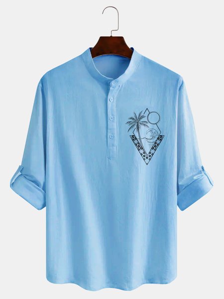 Cotton And Linen Holiday Leisure Short-sleeved Shirt, Blue, Long Sleeve Shirts
Cotton And Linen Holiday Leisure Short-sleeved Shirt, Blue, Long Sleeve Shirts