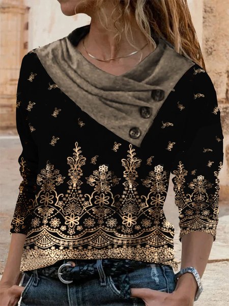 Women Ethnic Autumn Vacation Polyester Cross Neck Loose Long sleeve H-Line Regular Size Tops, Multicolor, T-Shirts
Women Ethnic Autumn Vacation Polyester Cross Neck Loose Long sleeve H-Line Regular Size Tops, Multicolor, T-Shirts