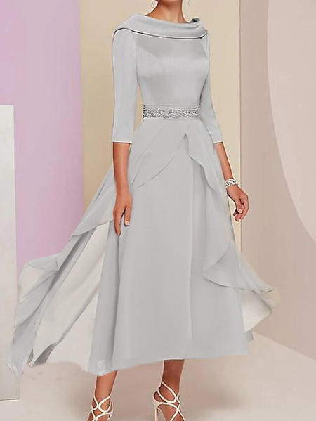 Women Plain Autumn Elegant Natural Daily Midi Three Quarter A-Line Regular Dresses, Gray, Midi Dresses
Women Plain Autumn Elegant Natural Daily Midi Three Quarter A-Line Regular Dresses, Gray, Midi Dresses