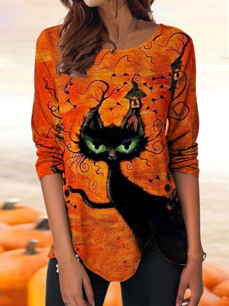 Halloween Cute Cat Pullover Long Sleeve Knit Top, Orange red, Shirts & Blouses
Halloween Cute Cat Pullover Long Sleeve Knit Top, Orange red, Shirts & Blouses