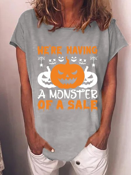 Lilicloth X Jessanjony We're having a Monster of a Sale! Halloween Cotton-Blend Casual T-Shirt, Gray, T-shirts
Lilicloth X Jessanjony We're having a Monster of a Sale! Halloween Cotton-Blend Casual T-Shirt, Gray, T-shirts