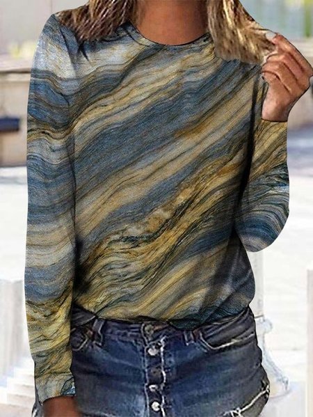Casual Colorful Abstract Print Crew Neck Long Pullover T-Shirt, Multicolor, T-Shirts
Casual Colorful Abstract Print Crew Neck Long Pullover T-Shirt, Multicolor, T-Shirts