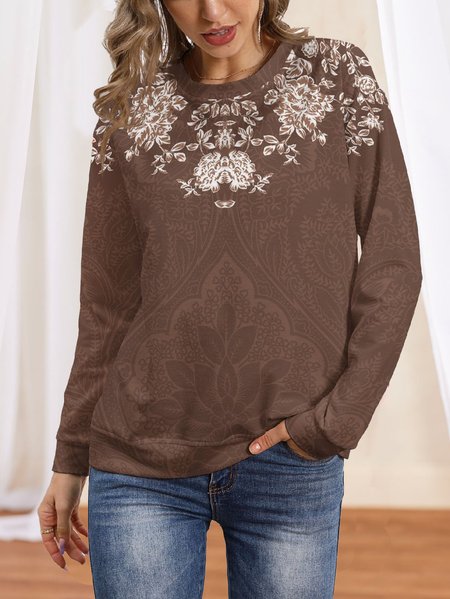 Women Casual Ethnic Autumn Loose Long sleeve Crew Neck Cotton-Blend Regular Regular Size Sweatshirts, Coffee, Sweatshirts & Hoodies
Women Casual Ethnic Autumn Loose Long sleeve Crew Neck Cotton-Blend Regular Regular Size Sweatshirts, Coffee, Sweatshirts & Hoodies