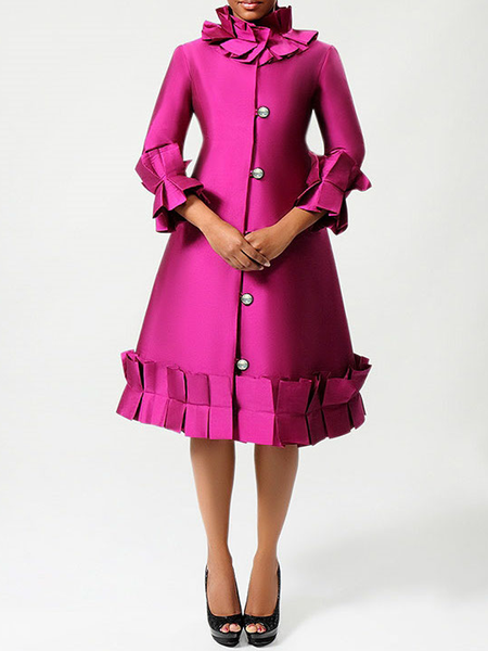 Loose Lotus Leaf Collar Elegant Three Quarter A-Line Dresses, Rose red, Midi Dresses
Loose Lotus Leaf Collar Elegant Three Quarter A-Line Dresses, Rose red, Midi Dresses