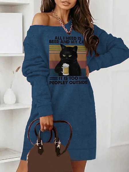 Women Casual Animal Autumn Polyester Natural Daily Loose Crew Neck Regular Dresses, Blue, Mini Dresses
Women Casual Animal Autumn Polyester Natural Daily Loose Crew Neck Regular Dresses, Blue, Mini Dresses