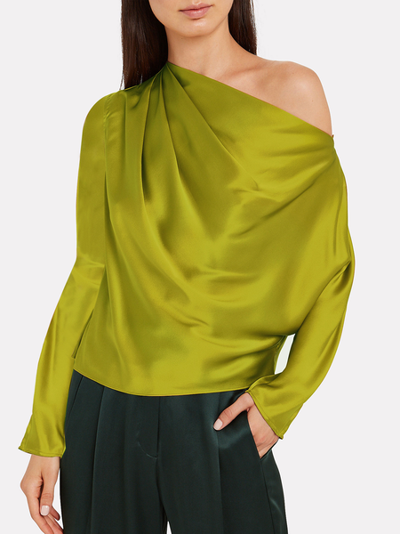 Women Plain Autumn Elegant Satin Micro-Elasticity Daily Loose Regular H-Line Tops, Green, Tops
Women Plain Autumn Elegant Satin Micro-Elasticity Daily Loose Regular H-Line Tops, Green, Tops