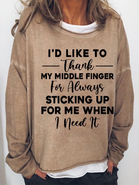 Women Funny I'd Like To Thank My Middle Finger Simple Sweatshirt, Khaki, Hoodies&Sweatshirts
Women Funny I'd Like To Thank My Middle Finger Simple Sweatshirt, Khaki, Hoodies&Sweatshirts