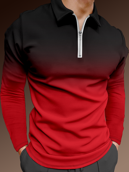 Casual Art Collection Gradient Pattern Lapel Long Sleeve Polo Print Top, Red, Long Sleeve T-shirts
Casual Art Collection Gradient Pattern Lapel Long Sleeve Polo Print Top, Red, Long Sleeve T-shirts