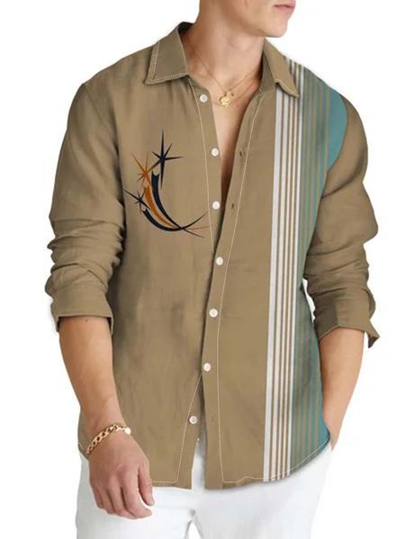Cotton and linen style medieval geometry color piece printed stripes comfortable flax long sleeve shirt, As picture, Long Sleeve Shirts
Cotton and linen style medieval geometry color piece printed stripes comfortable flax long sleeve shirt, As picture, Long Sleeve Shirts