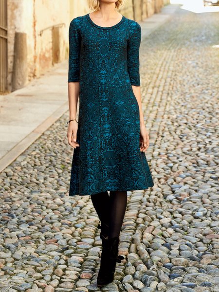 Casual Ethnic Autumn Polyester Daily Crew Neck T-Shirt Dress A-Line Regular Size Dress for Women, Multicolor, Midi Dresses
Casual Ethnic Autumn Polyester Daily Crew Neck T-Shirt Dress A-Line Regular Size Dress for Women, Multicolor, Midi Dresses