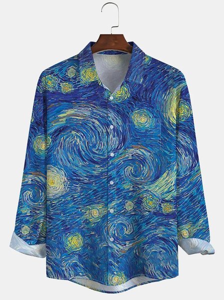 Men's Art Print Casual Long Sleeve Hawaiian Shirt with Chest Pocket, Blue, Long Sleeve Shirts
Men's Art Print Casual Long Sleeve Hawaiian Shirt with Chest Pocket, Blue, Long Sleeve Shirts
