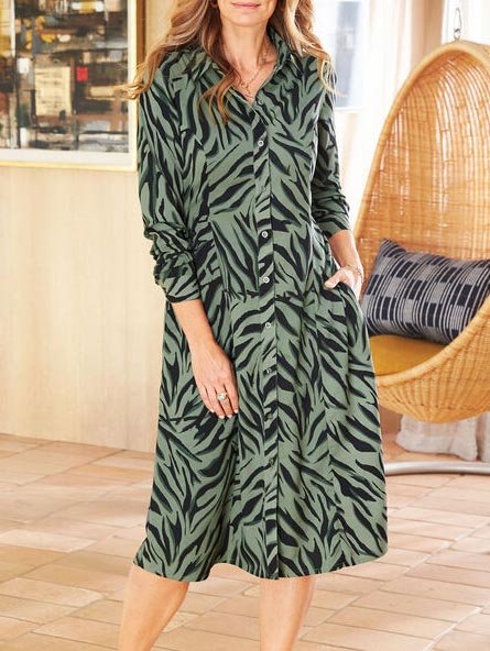 Women Geometric Autumn Urban Natural No Elasticity Long sleeve Regular Shirt Dress Shirt Collar Dresses, Green, Midi Dresses
Women Geometric Autumn Urban Natural No Elasticity Long sleeve Regular Shirt Dress Shirt Collar Dresses, Green, Midi Dresses