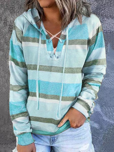 Casual Colorful Striped Hooded Loose Sweatshirt, Blue, Sweatshirts & Hoodies
Casual Colorful Striped Hooded Loose Sweatshirt, Blue, Sweatshirts & Hoodies