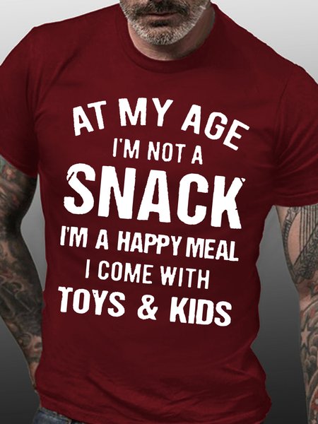Womens At My Age I_m Not A Snack I_m A Happy Meal Crew Neck Cotton T-Shirt, Red, T-shirts
Womens At My Age I_m Not A Snack I_m A Happy Meal Crew Neck Cotton T-Shirt, Red, T-shirts