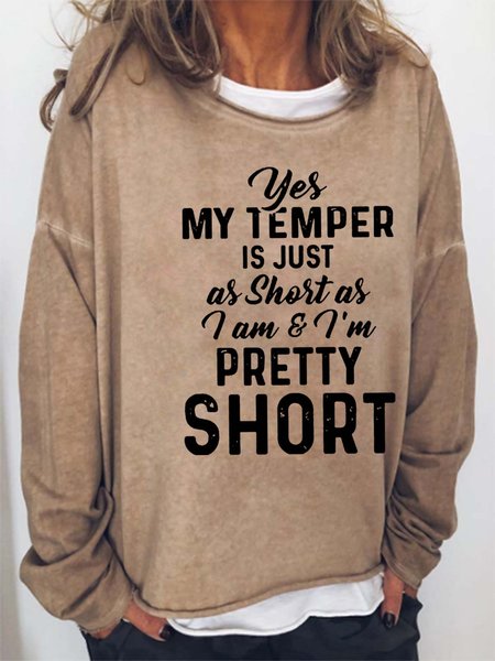Women Temper As Short As Pretty Short Loose Sweatshirt, Khaki, Hoodies&Sweatshirts
Women Temper As Short As Pretty Short Loose Sweatshirt, Khaki, Hoodies&Sweatshirts